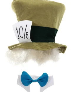 Elope Alice In Wonderland Mad Hatter Hat With Hair And Collar Kit Fashion