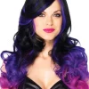 Leg Avenue Allure Long Wavy Black And Purple Wig Fashion