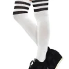 Leg Avenue Athletic White With Black Stripes Thigh High Socks Cheap