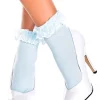 Music Legs Baby Blue Ruffle Top Ankle Socks Flash Sale