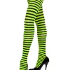Music Legs Black And Neon Green Striped Tights Flash Sale