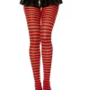 Music Legs Black And Red Striped Stockings Cheap