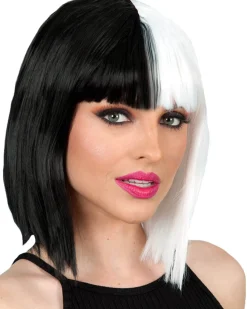 Allaura Wigs and Hair Black And White Bob Wig Outlet