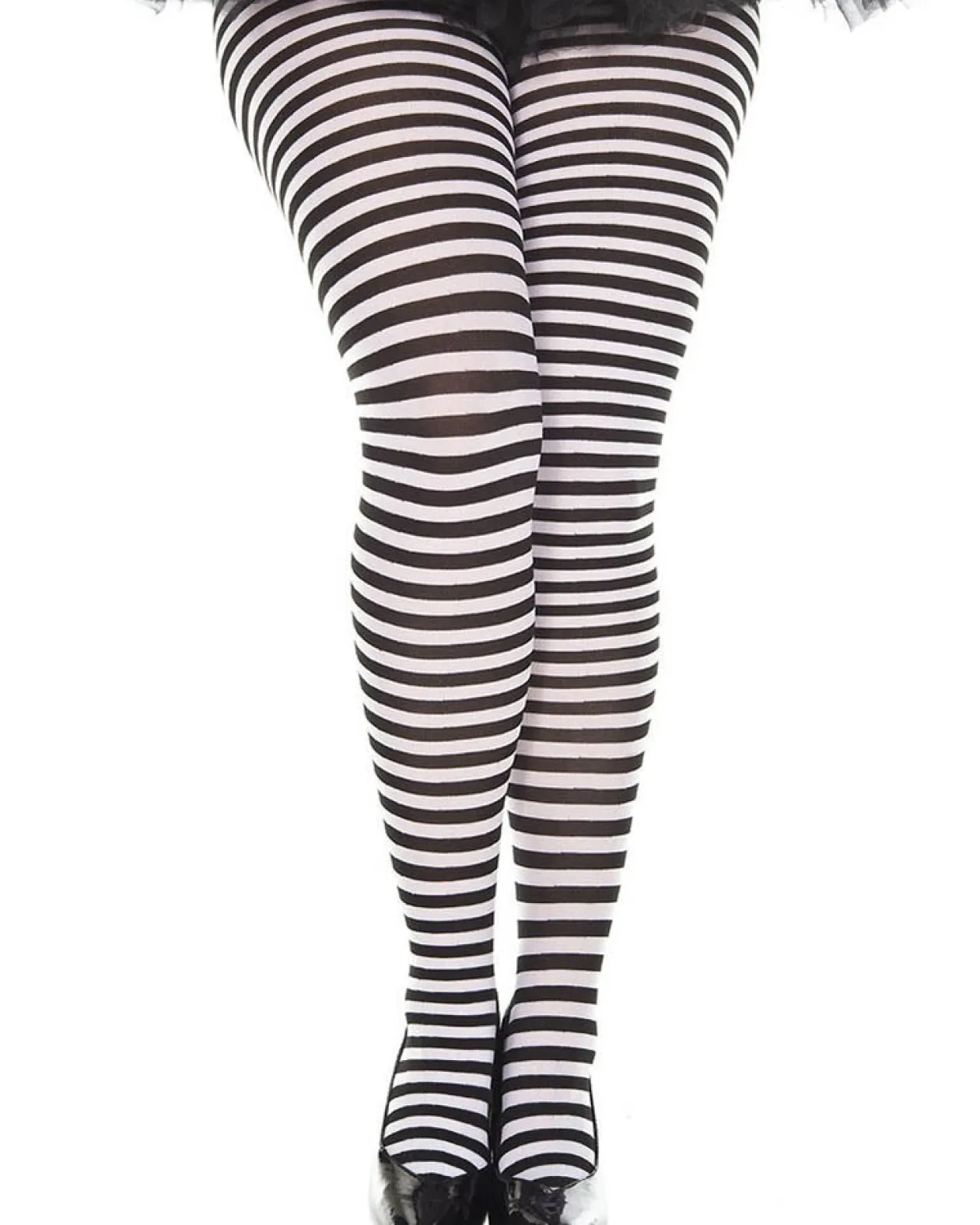 Music Legs Black And White Striped Plus Size Tights Shop