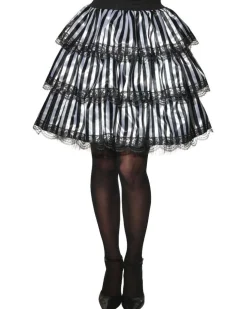 Rubies Black And White Striped Ruffle Skirt Cheap