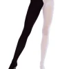Music Legs Black And White Two Tone Opaque Tights Hot