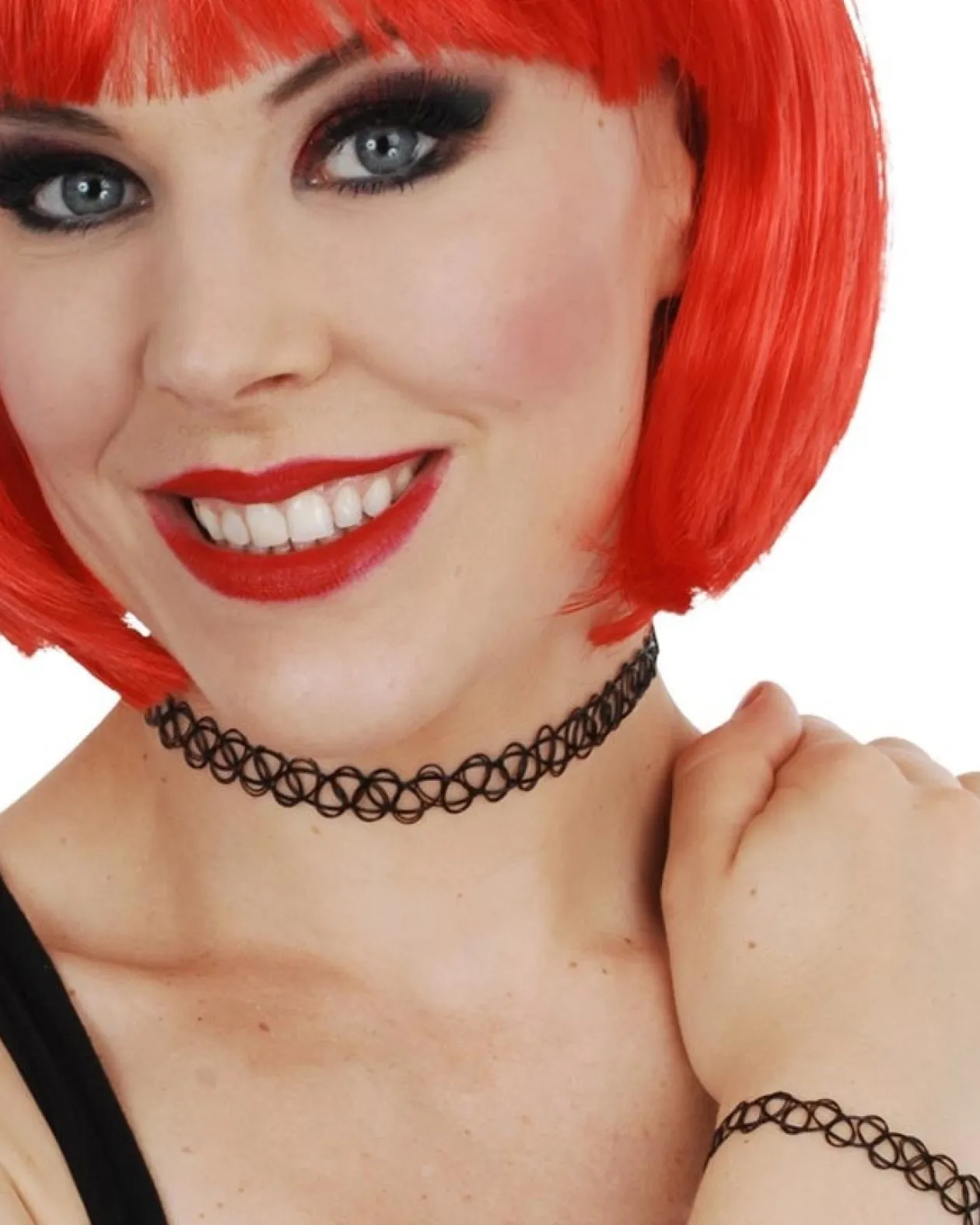 Tomfoolery Black Choker And Bracelet Set New