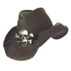 California Costumes Black Cowboy Hat With Silver Skull Fashion