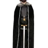 Tomfoolery Black Faux Fur Trim Cape Cheap