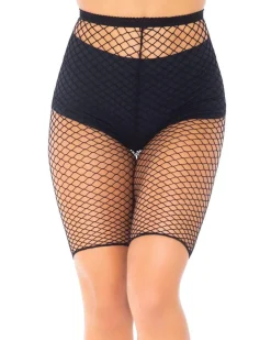 Leg Avenue Black Industrial Net Biker Shorts Fashion