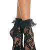 Leg Avenue Black Lace Ankle Socks With Black Ruffle Best