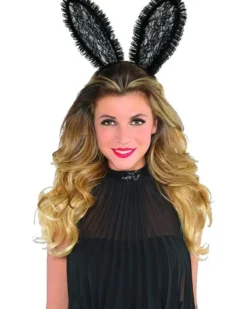 Amscan AU Black Lace Bunny Ears Headband Flash Sale
