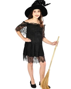 * Black Lace Halloween Girls Dress Fashion
