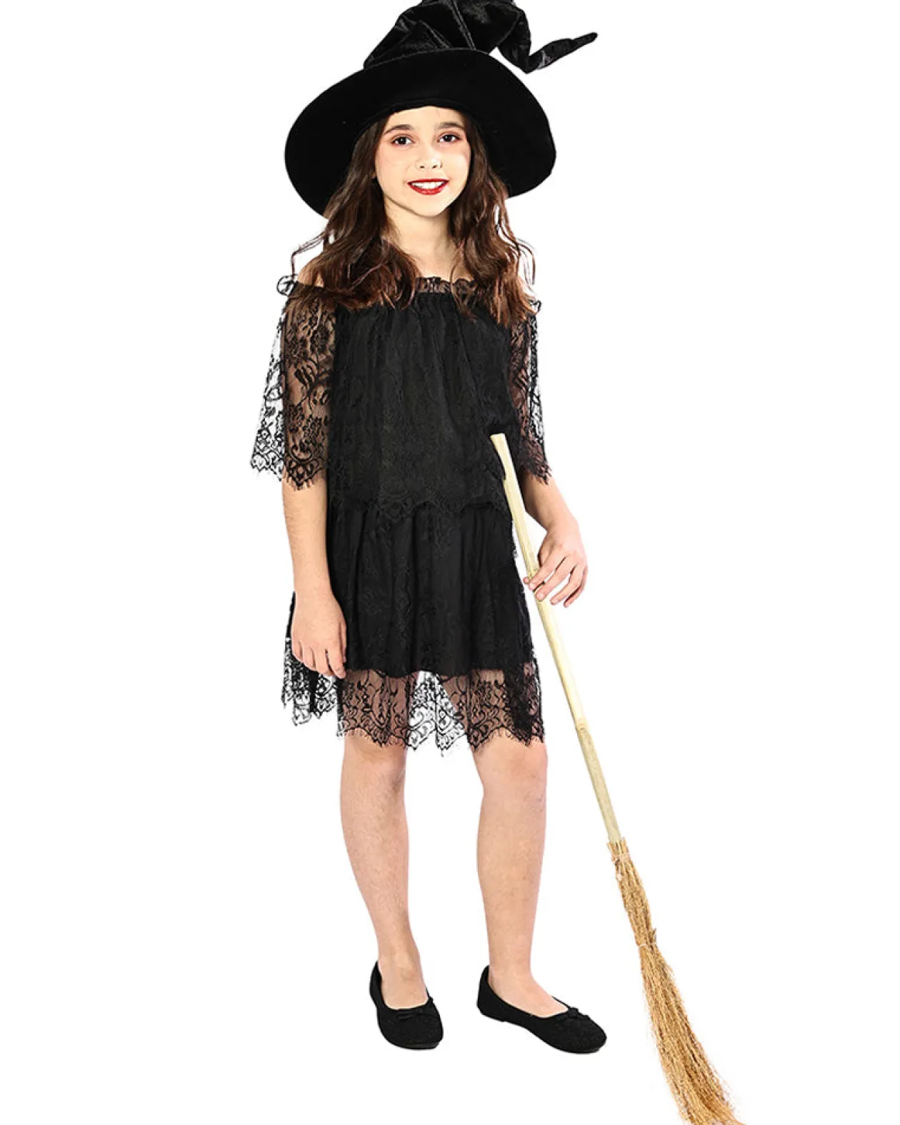 * Black Lace Halloween Girls Dress Fashion