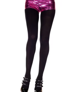 Music Legs Black Opaque Tights Flash Sale