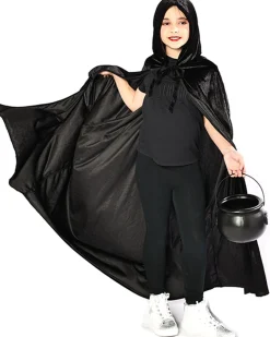 * Black Panne Velvet Deluxe Kids Cape Fashion