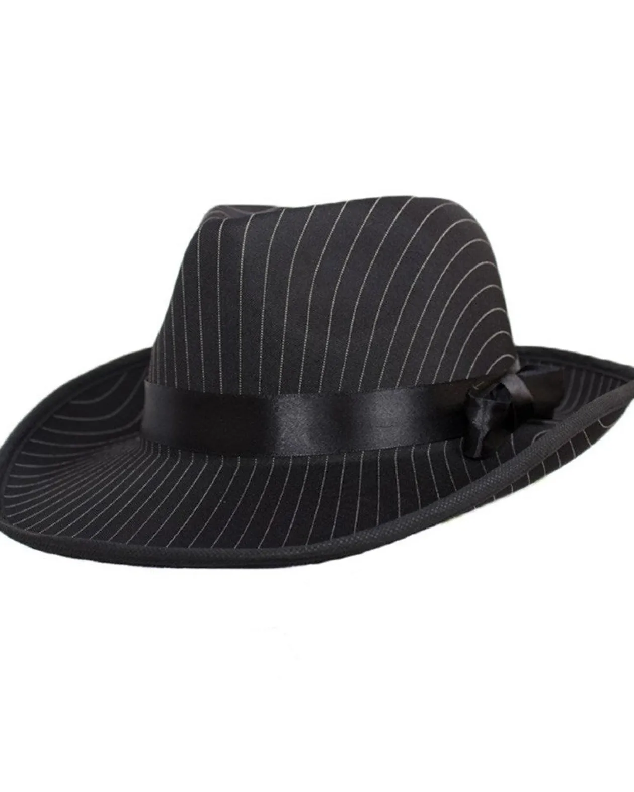 Tomfoolery Black Pinstripe Gangster Hat Discount