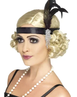 Smiffys Black Satin Flapper Headband Flash Sale
