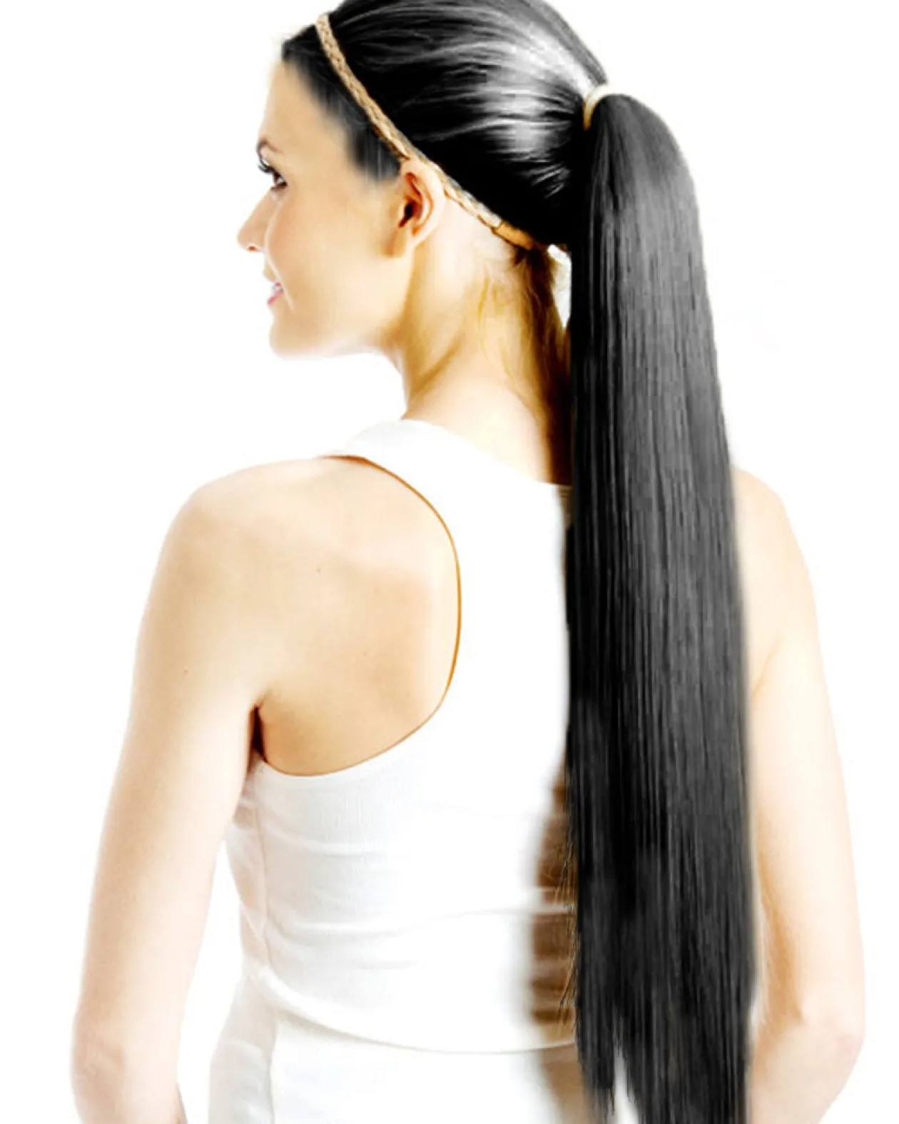 Allaura Wigs and Hair Black Wrap Around 60Cm Deluxe Ponytail Clearance