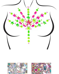 Leg Avenue Bliss Neon Black Light Body Jewels And Glitter Set Sale