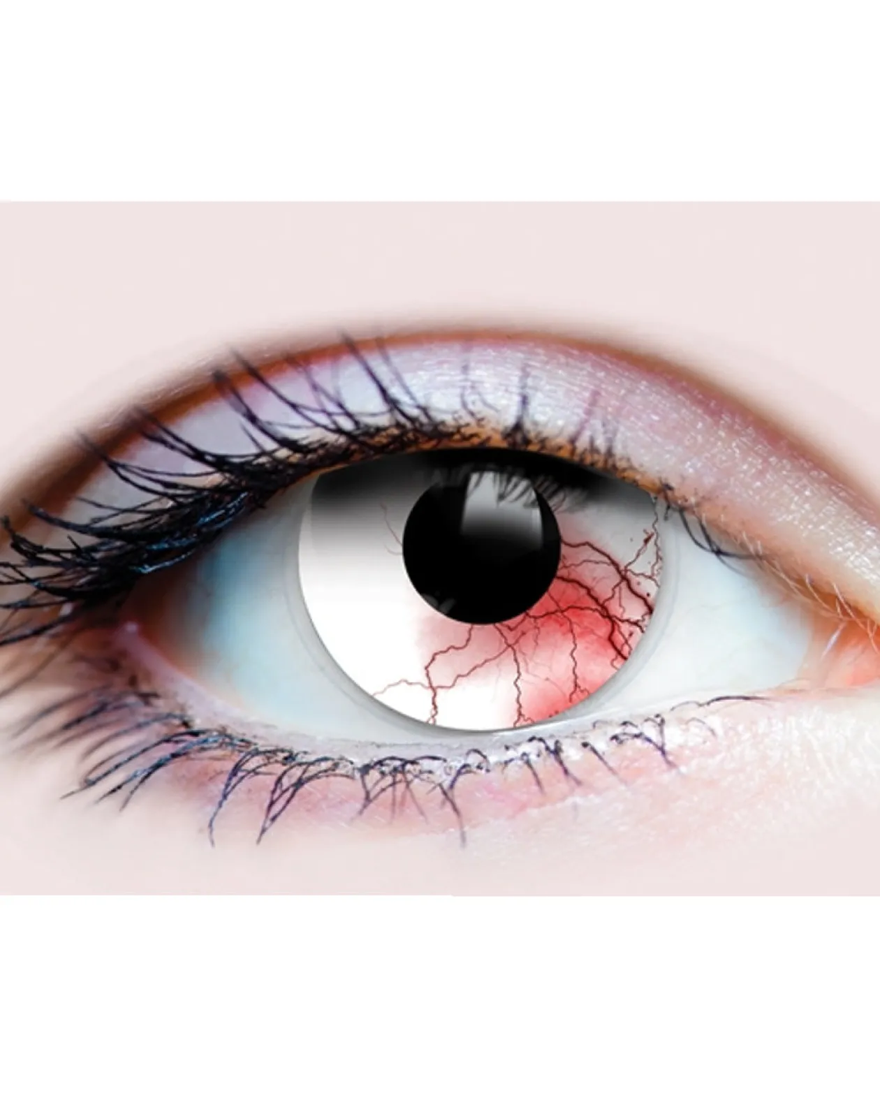 Tomfoolery Bloodshot 14.5Mm White Contact Lenses With Case New