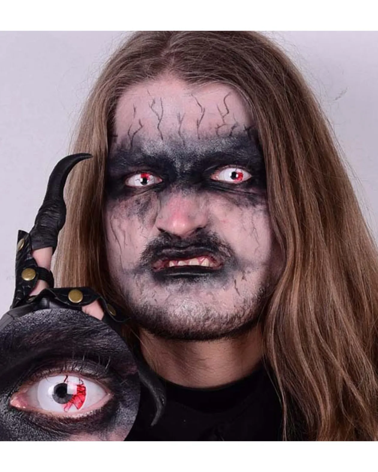 Tomfoolery Bloodshot 14.5Mm White Contact Lenses With Case New