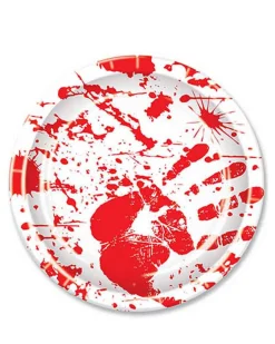 Beistle Bloody Hand Prints 22Cm Plates Pack Of 8 Flash Sale