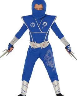 Morph Costumes Blue And Silver Dragon Ninja Boys Costume Fashion