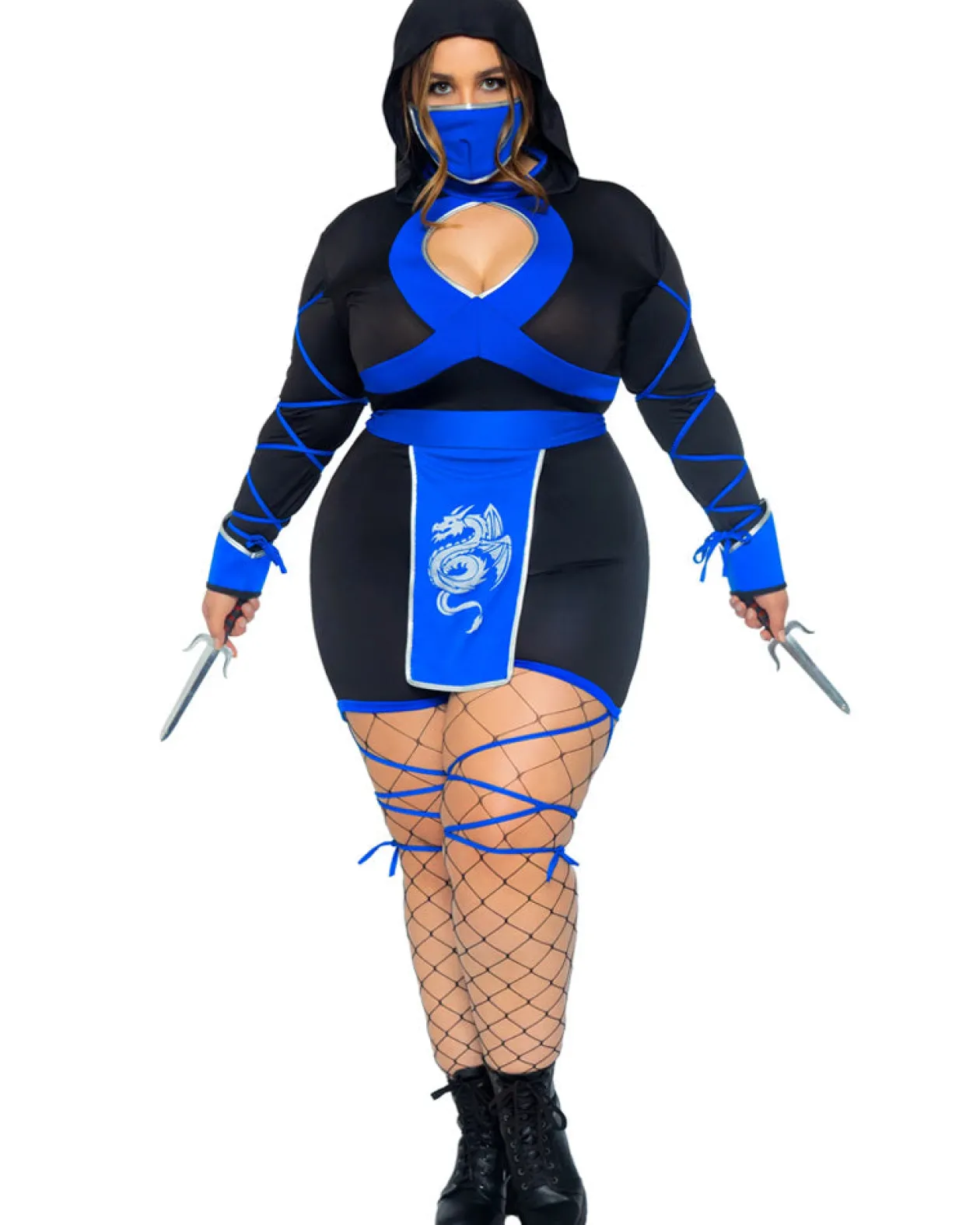 Leg Avenue Blue Dragon Ninja Plus Size Womens Costume Flash Sale