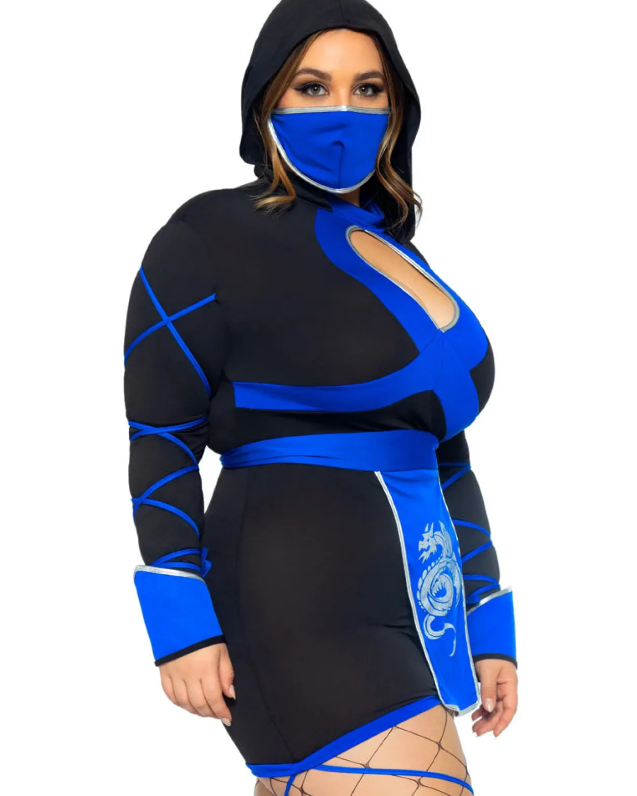 Leg Avenue Blue Dragon Ninja Plus Size Womens Costume Flash Sale