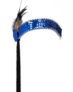 Interalia Blue Flower And Black Tassle Flapper Headband Best
