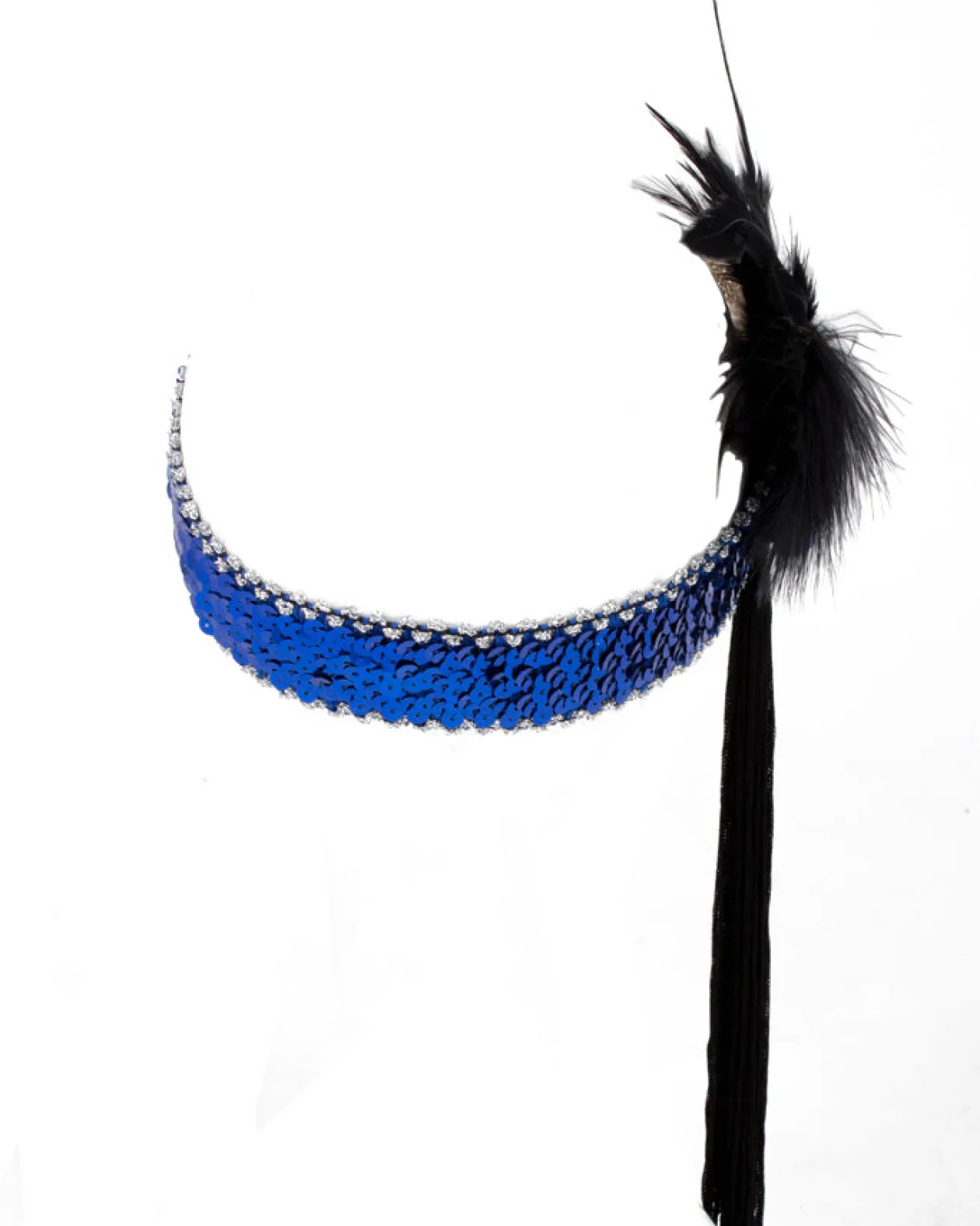 Interalia Blue Flower And Black Tassle Flapper Headband Best