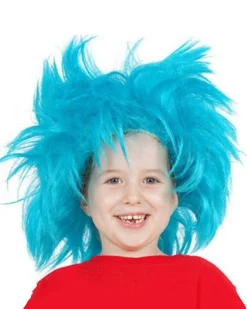 Allaura Wigs and Hair Blue Fuzzy Curly Wig Shop