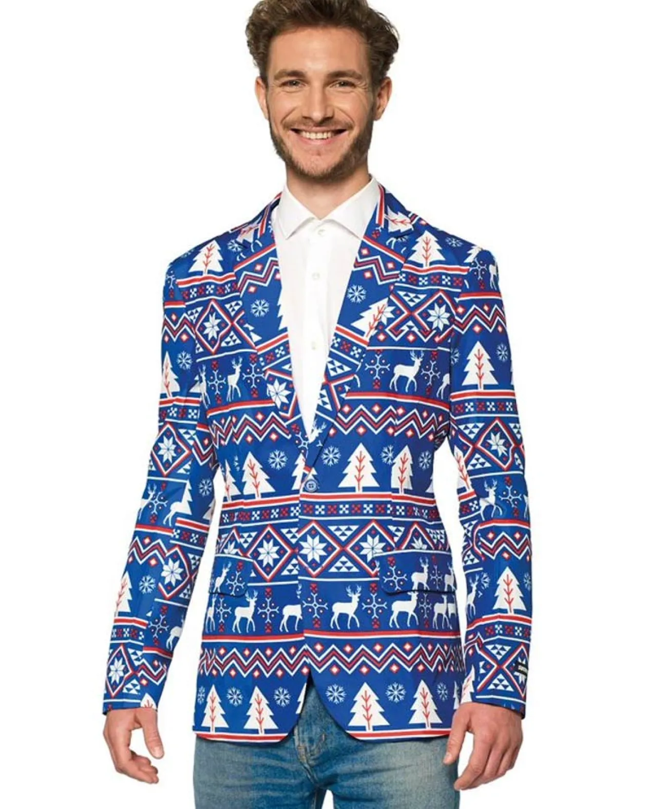 Opposuits Blue Nordic Christmas Mens Suitmeister Jacket Best Sale