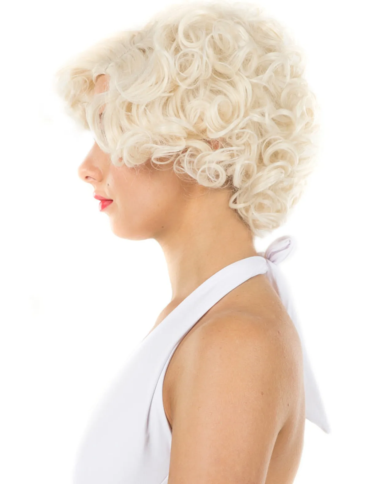 * Bombshell Deluxe Blonde Short Curly Wig Outlet