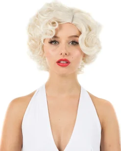 * Bombshell Deluxe Blonde Short Curly Wig Outlet