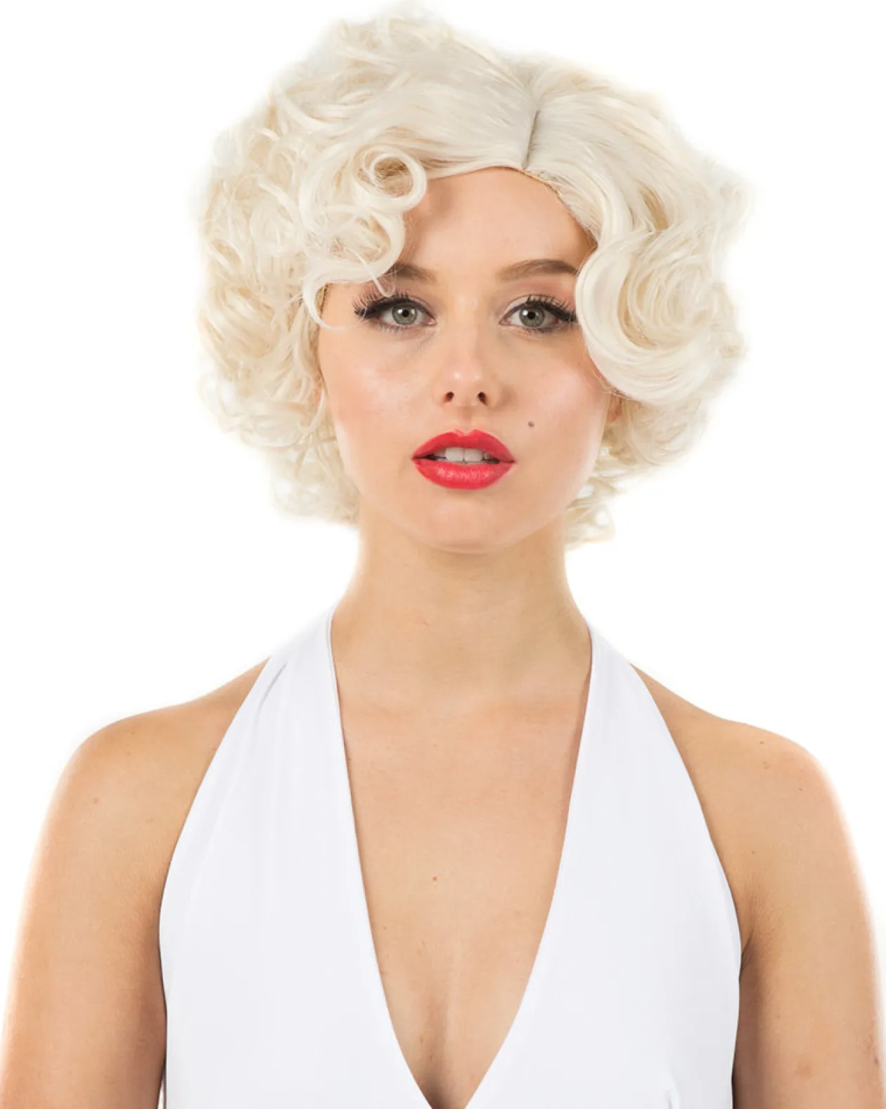 * Bombshell Deluxe Blonde Short Curly Wig Outlet