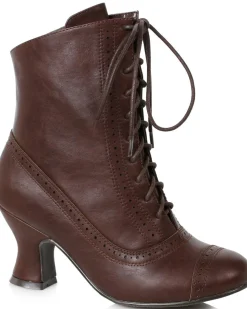 Ellie Shoes Brown Sarah Victorian Womens Boots Hot
