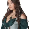 California Costumes Brunette Halo Braid With Flowers New