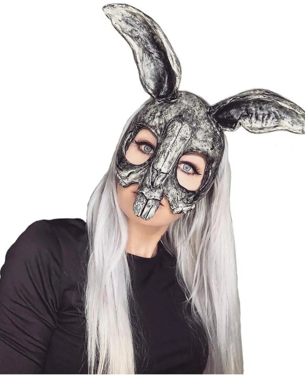 Sarah Mudle Bunny Black White Half Mask Cheap