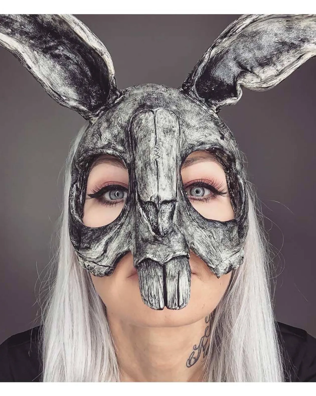 Sarah Mudle Bunny Black White Half Mask Cheap