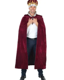 Tomfoolery Burgundy Kings Cape With Snow Leopard Collar Flash Sale