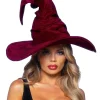 Leg Avenue Burgundy Velvet Ruched Witch Hat Online