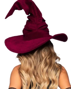 Leg Avenue Burgundy Velvet Ruched Witch Hat Online