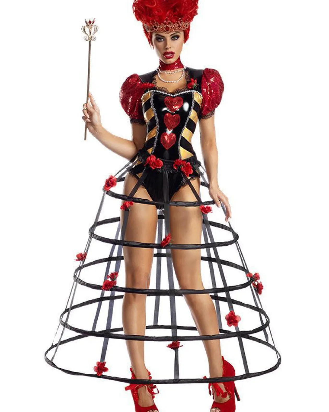 Party King Caged Heart Queen Womens Costume Clearance