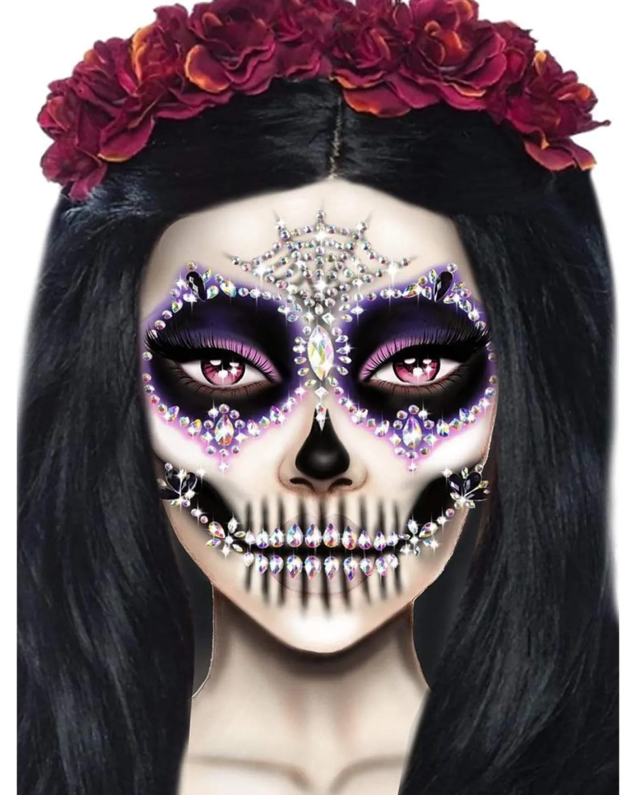 Leg Avenue Calavera Adhesive Face Jewels Cheap