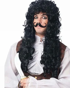 Costume Culture by Franco Captain Hook Black Wig And Moustache Best Sale