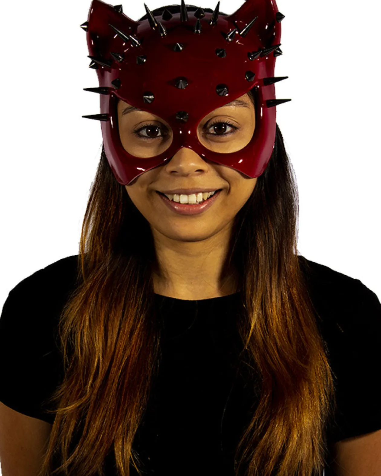 Tomfoolery Cat Gloss Mask With Red Spikes Best Sale