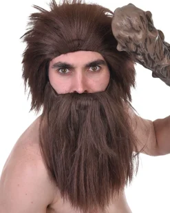 Tomfoolery Caveman Brown Beard And Wig Flash Sale