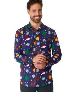 Opposuits Christmas Icons Blue Suitmeister Shirt Flash Sale